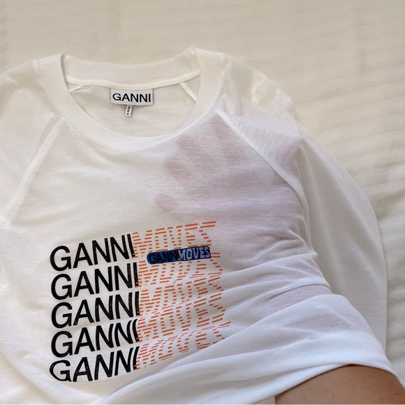 Ganni Light Jersey Oversized T-Shirt White size Medium - Picture 7 of 10